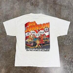 Vintage 90s Big Johnson‎ Pit Crew Tee Size XL